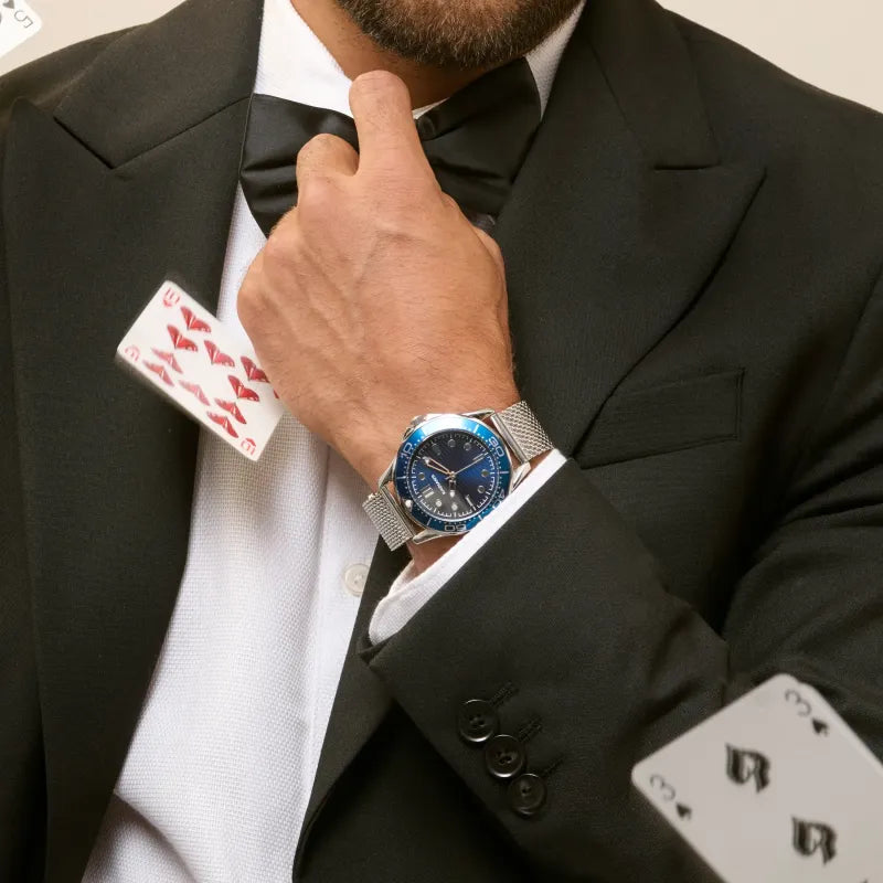 Reloj Hombre Chris Azul Correa Plateada RA675201