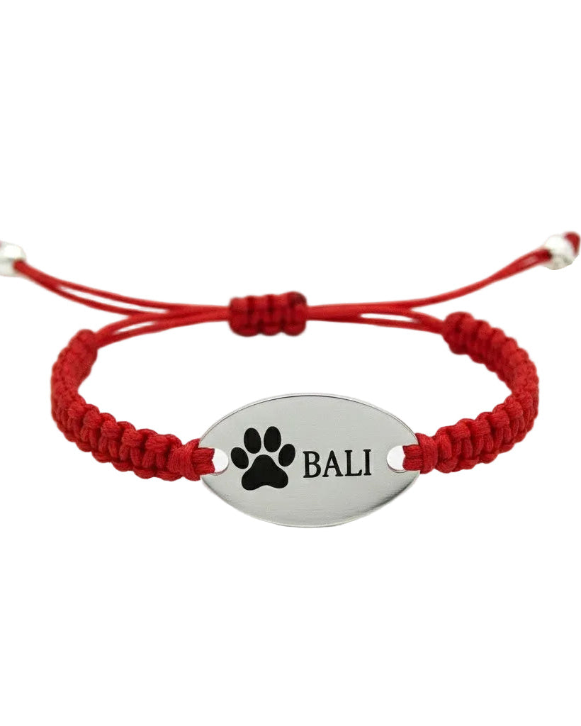 Pulsera Chapa Ovalada 25x15 mm , con hilo color