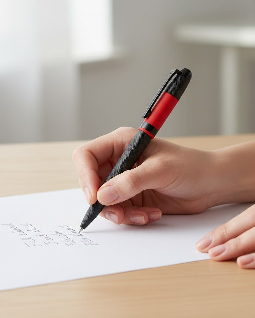 BOLÍGRAFO ESFEROGRÁFICA - EDICIÓN CLÁSICA EN NEGRO CON DETALLES EN ROJO FSW3984/P